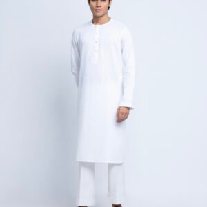 Round Neck Premium White Panjabi