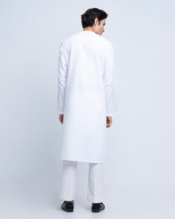 Round Neck Premium White Panjabi - Image 3