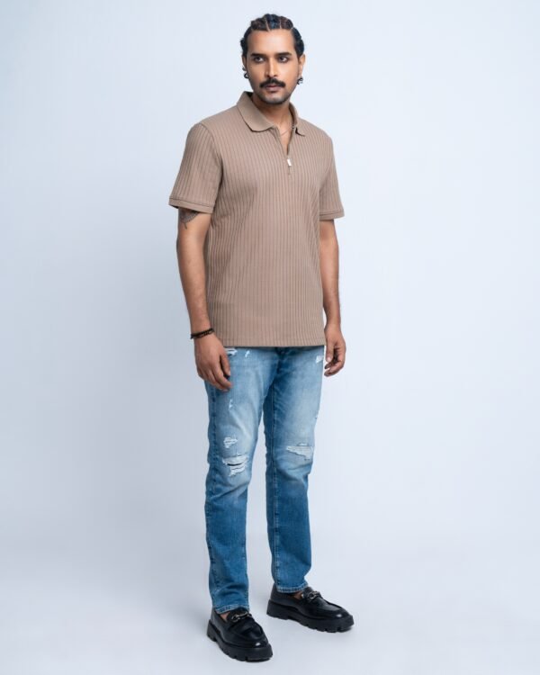 Perry Ellis Men’s Zipper Polo T-Shirt