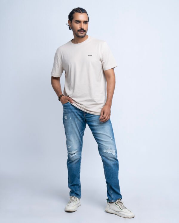 BOSS Premium Cotton Crew Neck T-Shirt – Beige