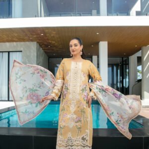 Zevira Semi Stitched Fancy Heavy Embroidered Lawn