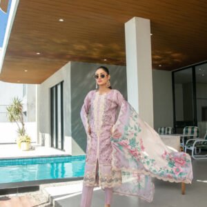 Zevira Semi Stitched Fancy Heavy Embroidered Lawn