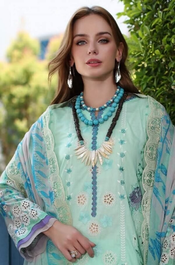 3PC Unstitched Suit Embroidered Lawn Collection Reem By Charizma - Image 2