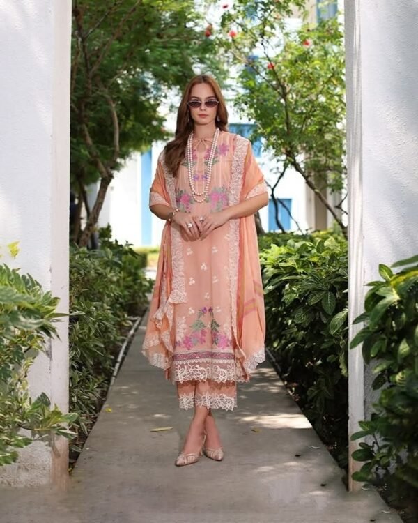 3PC Unstitched Suit Embroidered Lawn Collection Reem By Charizma