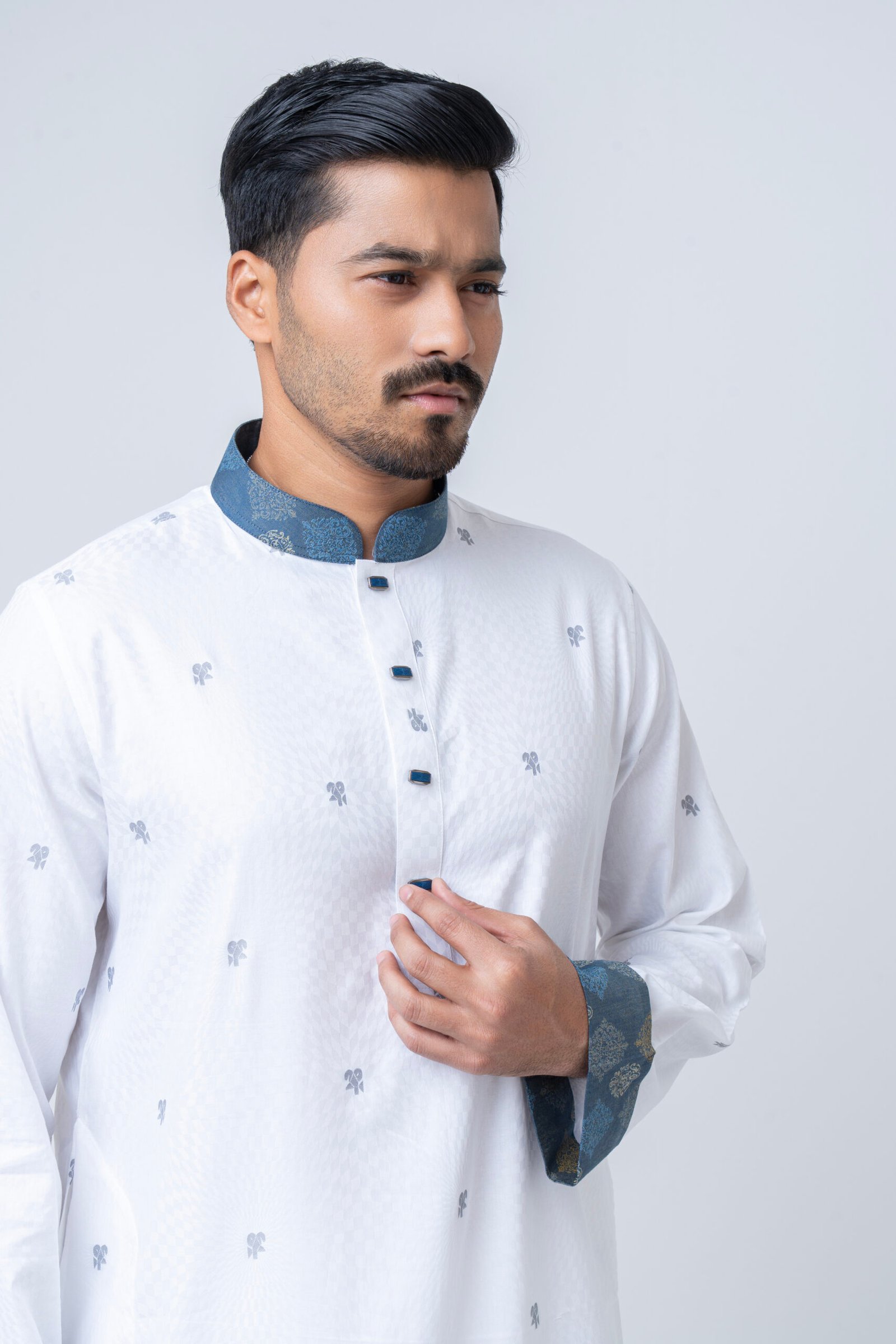 Classic Contrast Panjabi - Image 5